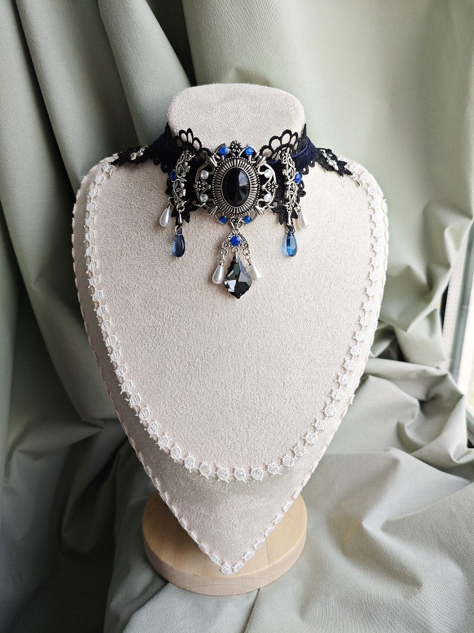 Midnight Cameo handmade vintage gothic cameo choker