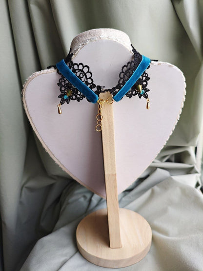Nightwing Monarch handmade black butterfly gothic choker styled as alternative fashion jewelry