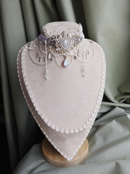 Lunar Silk handmade moonlit gothic lace choker