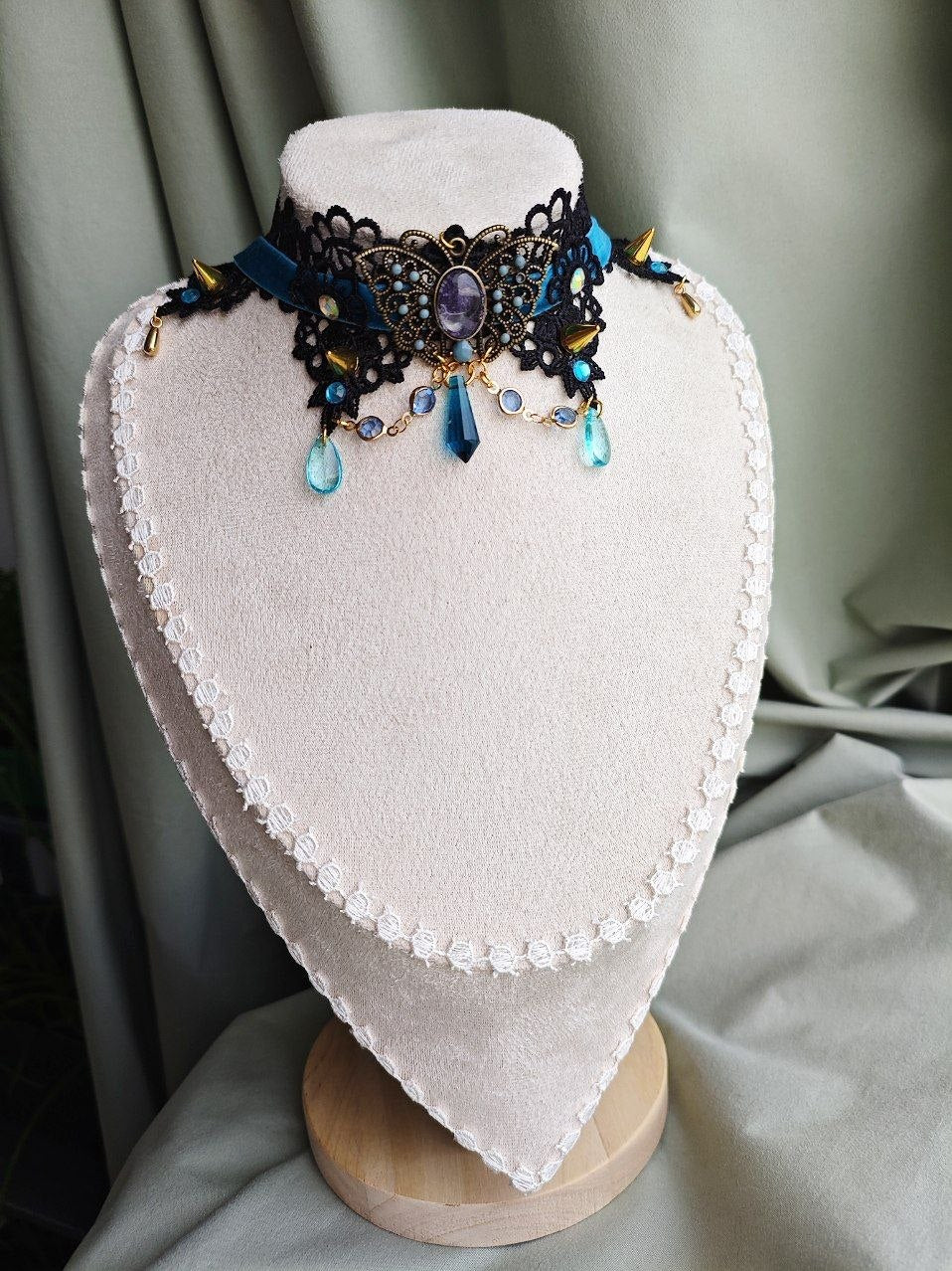 Nightwing Monarch handmade black butterfly gothic choker